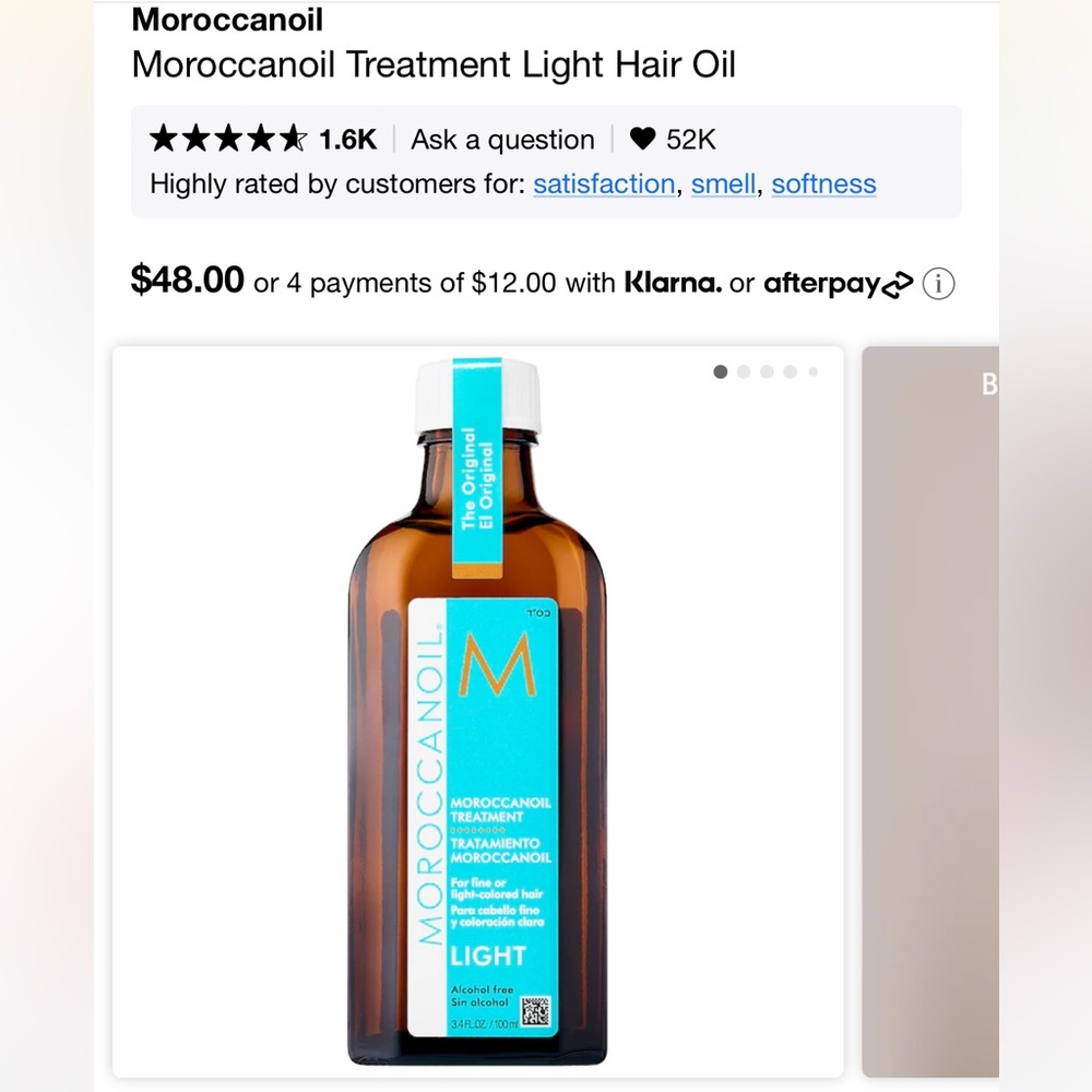 Moroocanoil Treatment Light Hair Oil